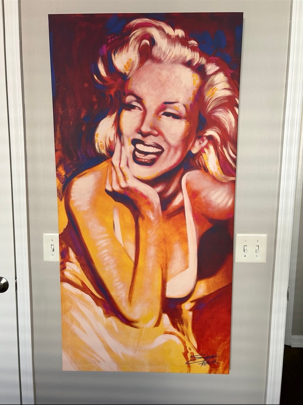Vibrant Yellow & Red Marilyn-Inspired Art Print - Unbranded